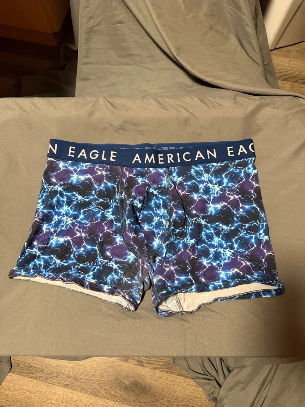 American Eagle Outfitters Men’s Navy & Electric Blue Lightning Boxer Briefs